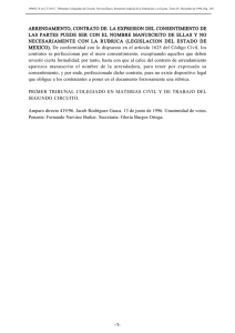 arrendamiento, contrato de. la expresion del consentimiento de las