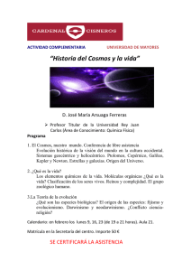 Historia del Cosmos y la vida