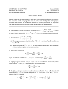 Examen Cálculo III - Universidad de Costa Rica