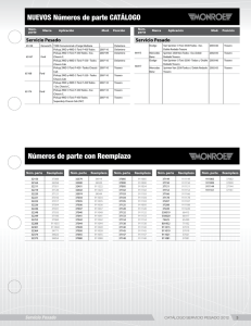 NUEVOS Números de parte CATÁLOGO Números de parte con