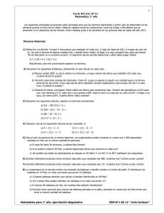 JC, 1°año, Ejercitación para diagnóstico, 2013
