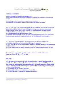 EXAMEN COMPLETO P-1. Un avión vuela a una