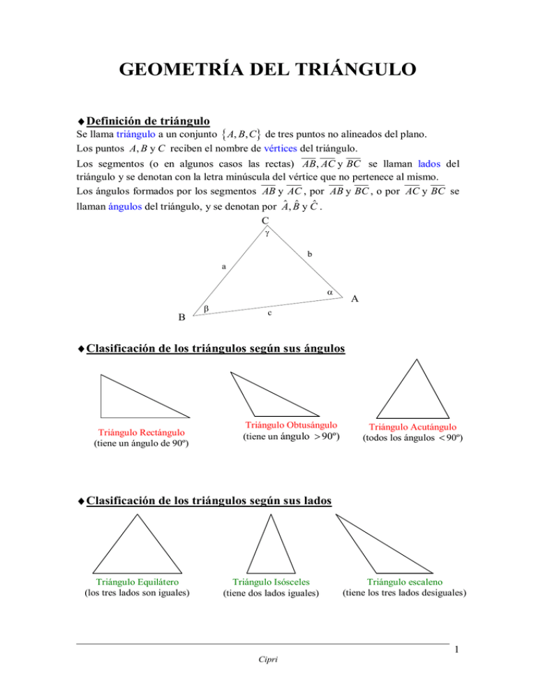 GEOMETRÍA DEL TRIÁNGULO