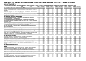 Modelo para el chequeo diario de las condiciones de trabajo en