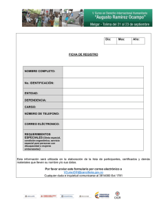 FICHA DE REGISTRO NOMBRE COMPLETO: No. IDENTIFICACIÓN
