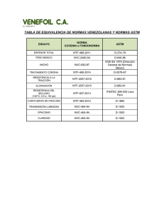 tabla de equivalencia de normas venezolanas y normas