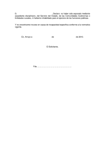 D. , Declaro no haber sido separado mediante expediente