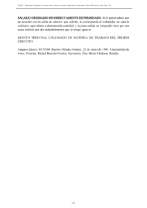 SALARIO ORDINARIO INCORRECTAMENTE DETERMINADO. Si el