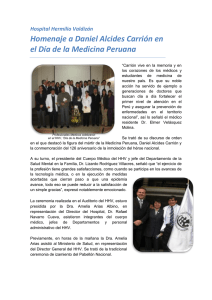 Homenaje a Daniel Alcides Carrión en el Día de la Medicina Peruana