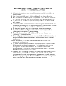 reglamento para uso del laboratorio de informatica (centro de