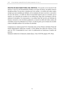 DELITOS DE MILITARES FUERA DEL SERVICIO.