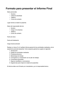 Formato para presentar el Informe Final