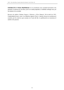 USUFRUCTO Y NUDA PROPIEDAD. Si al constituirse una sociedad