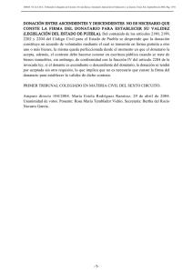 donación entre ascendientes y descendientes. no es necesario que