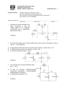 1. Considere el circuito mostrado en la figura. Determine el valor del