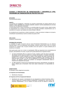 AYUDAS A PROYECTOS DE INVESTIGACIÓN Y DESARROLLO