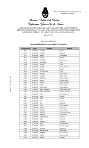 Listado de Inscriptos - Ministerio Público de la Defensa