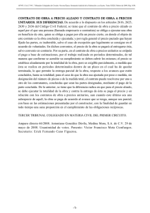CONTRATO DE OBRA A PRECIO ALZADO Y CONTRATO DE