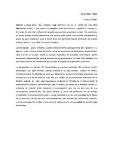 NUESTRO TEMA Federico Patán Setenta y cinco años. Algo