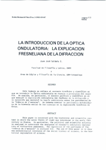 LA INTRODUCCION DE LA OPTICA ONDULATORIA