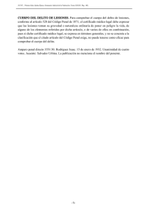 CUERPO DEL DELITO DE LESIONES. Para comprobar el cuerpo