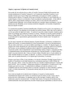 Alegría y esperanza: la Iglesia en el mundo actual Este quinto de