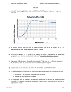 Tarea de Química General: Solubilidad del Na2SO4