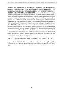 sociedades financieras de objeto limitado. sus actividades quedan