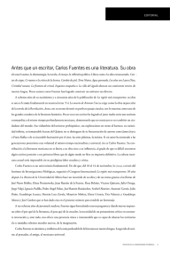 Antes que un escritor, Carlos Fuentes es una literatura. Su obra