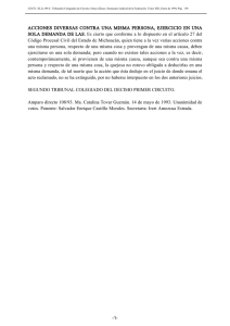 ACCIONES DIVERSAS CONTRA UNA MISMA PERSONA