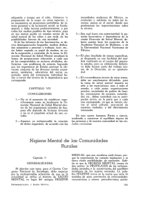 Higiene Mental de las Comunidades Rurales