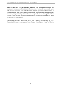 EMPLEADOS CON CARACTER PROVISIONAL. Si se nombra a un
