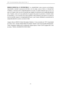ERROR ESENCIAL E INVENCIBLE. La culpabilidad como proceso