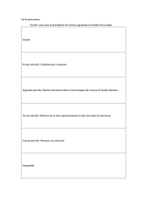Carta persuasiva. Escribir una carta al presidente de Francia