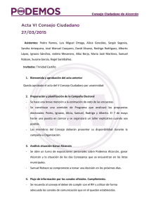Asistentes: Pedro Ramos, Luis Miguel Ortega, Alicia González