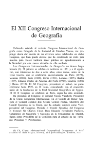 El XII Congreso Internacional de Geografía