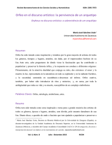 Orfeo en el discurso artístico: la pervivencia de un arquetipo