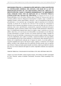 servidores públicos. la inhabilitación impuesta como sanción por la