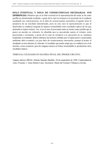DOLO EVENTUAL Y DOLO DE CONSECUENCIAS NECESARIAS