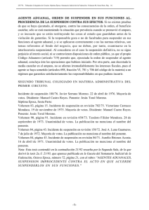 AGENTE ADUANAL, ORDEN DE SUSPENDER EN SUS