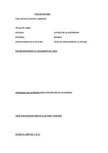 FICHA DE LECTURA Datos del lector (nombre y apellidos): TÍTULO