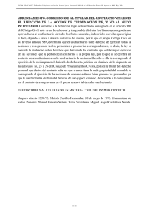 arrendamiento. corresponde al titular del usufructo vitalicio el