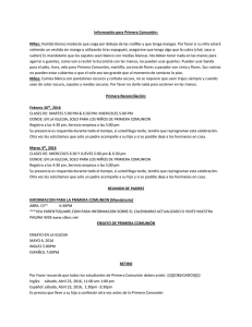 Información para Primera Comunión: Niñas: Vestido blanco