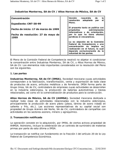 Industrias Monterrey, SA de CV / Altos Hornos de México