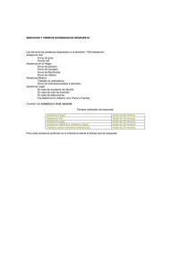 SERVICIOS Y TIEMPOS ESTIMADOS DE RESPUESTA Los