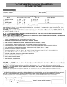 FALTES D´ASSISTÈNCIA / FALTAS DE ASISTENCIA EOI ALCOI