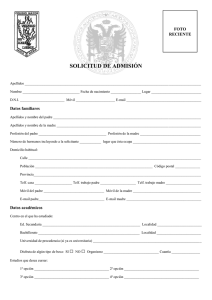 solicitud de admisión - Colegio Mayor Santa María