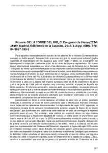 Rosario DE LA ToRRE DEL RÍo, El Congreso de Viena (1814