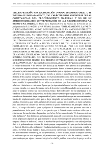Tercero Extraño por Equiparación en Amparo Directo