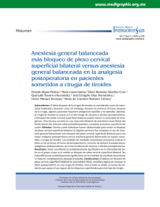 Anestesia general balanceada más bloqueo de plexo cervical